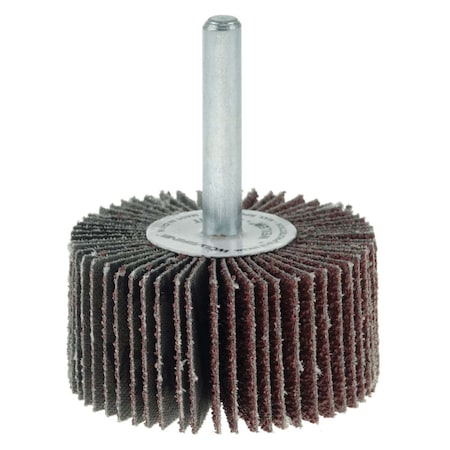 Weiler 2" x 1" x 40AO Wolverine Coated Abrasive Flap Wheel, 1/4" Stem 30732